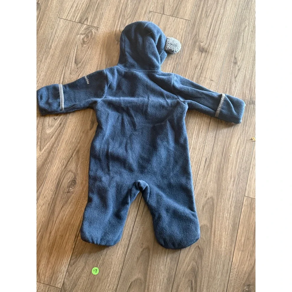 Columbia Infant Tiny Bear II Bunting Fleece One Piece Jumpsuit Blue 3-6 months